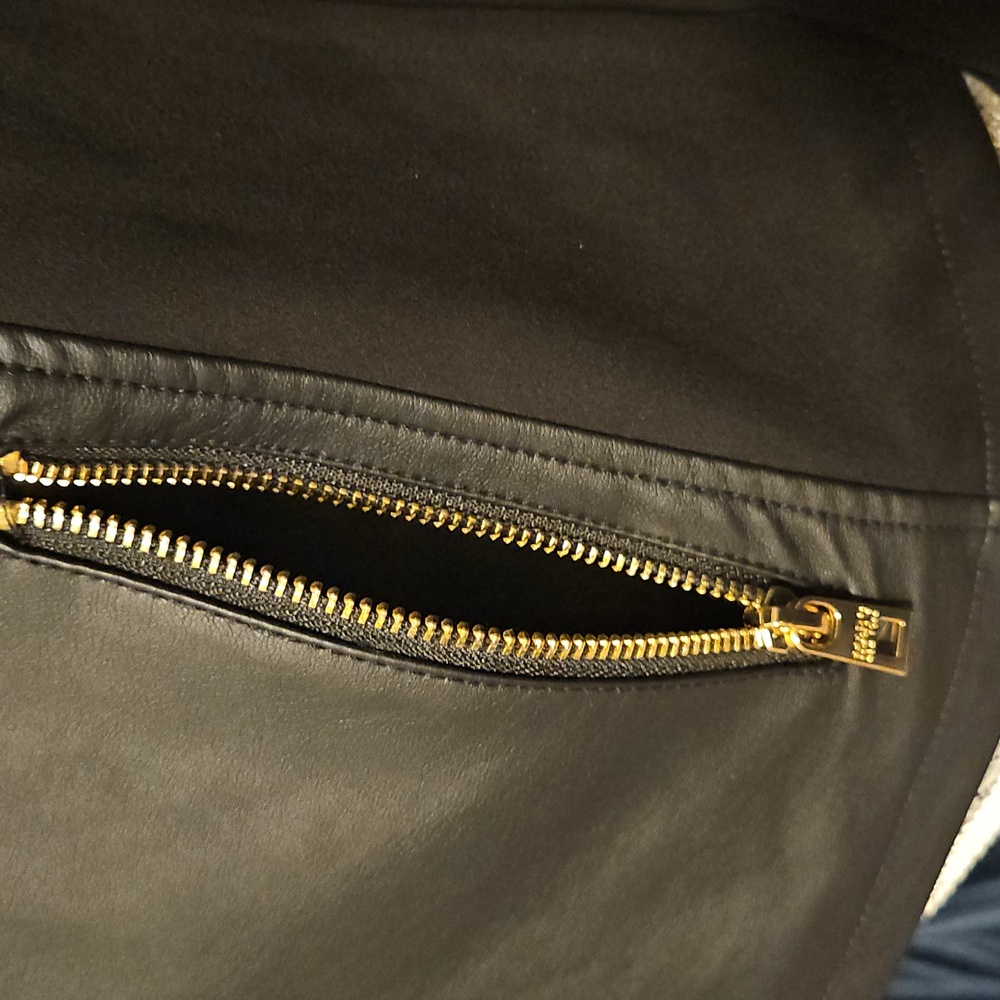 Marc New York Black Faux Leather Biker Jacket sz Small - Picture 7 of 13